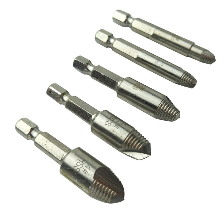 Extractor de Tornillos de Acero de Alta Velocidad – Set de 5 Piezas con Caja