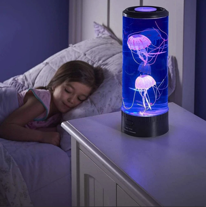 Lámpara de acuario de medusas LED Luz de noche — Lámpara decorativa de mesa alimentada por USB