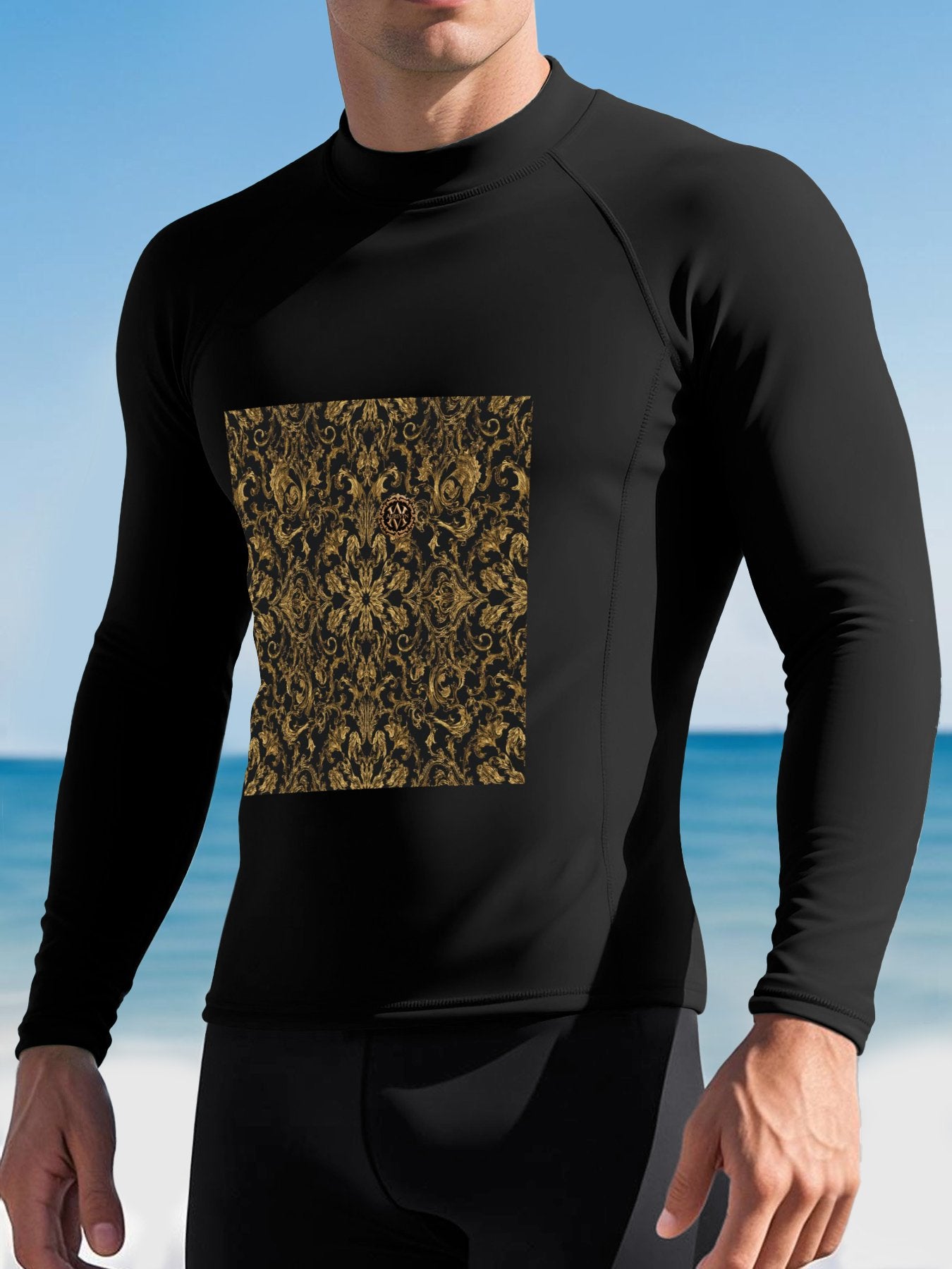 DTF 200gsm Men's Long-Sleeve Surfing Top(Front Printing)