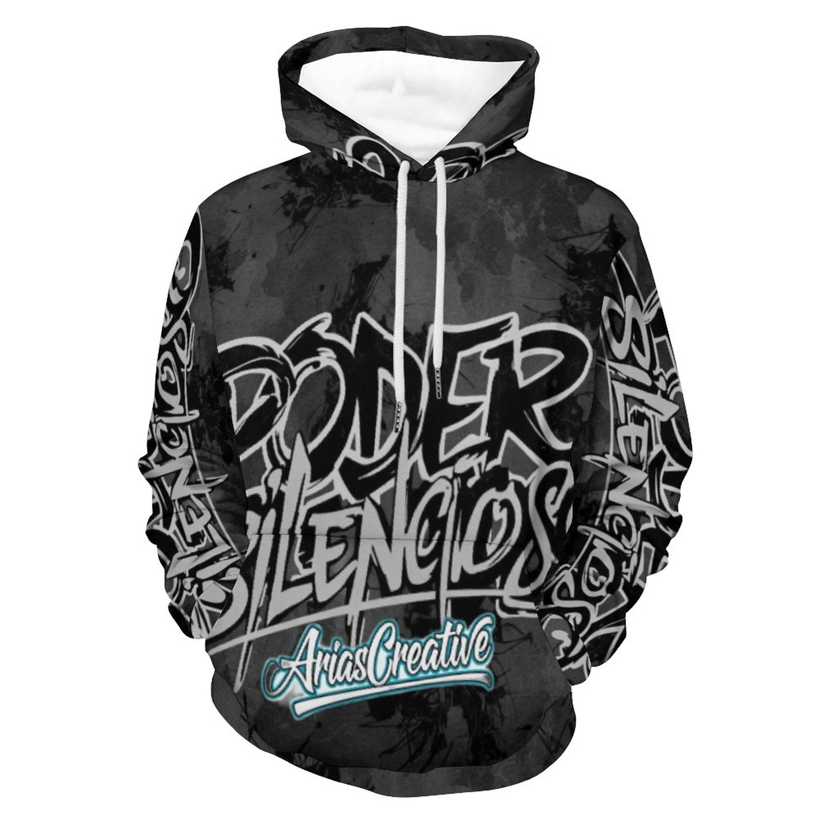 Sudadera con Capucha, Hoodie Monocromo “PODER SILENCIOSO” con Animales Salvajes – Edición Limitada AriasCreative