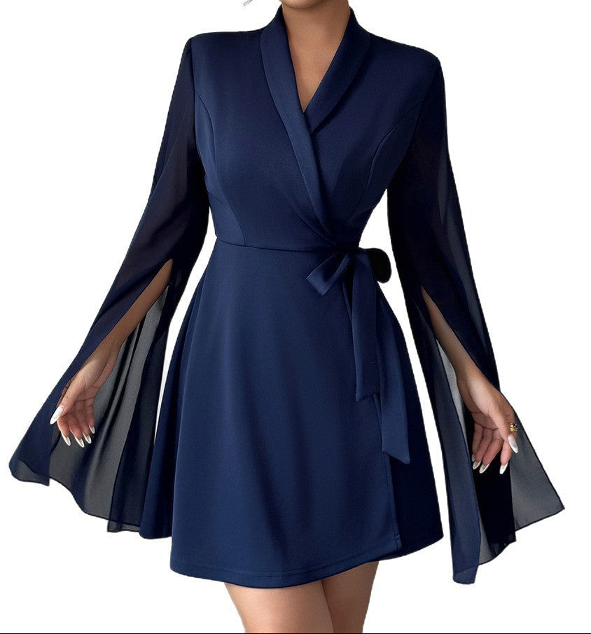 Elegante Temperamento Vestido de Manga Larga