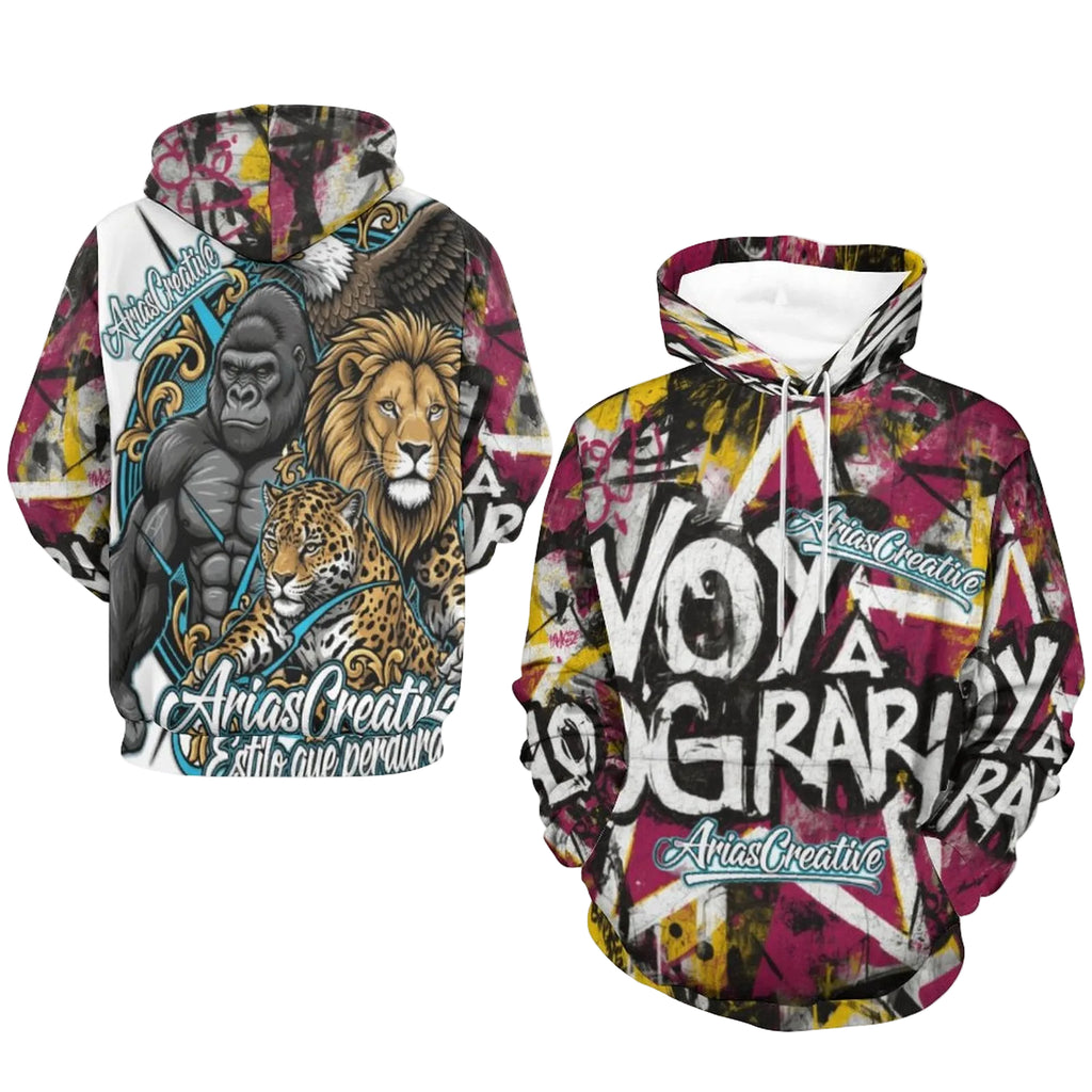 Sudadera con capucha “VOY A LOGRARLO” – Edición Limitada AriasCreative (230gsm, Sublimación)